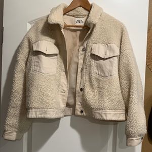 Tan Sherpa & jean Zara jacket